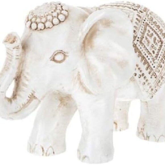 Tribal Carved Elephant Home Decoration Table Decor Resin Figurine Gift Keepsake - Picture 4 of 6